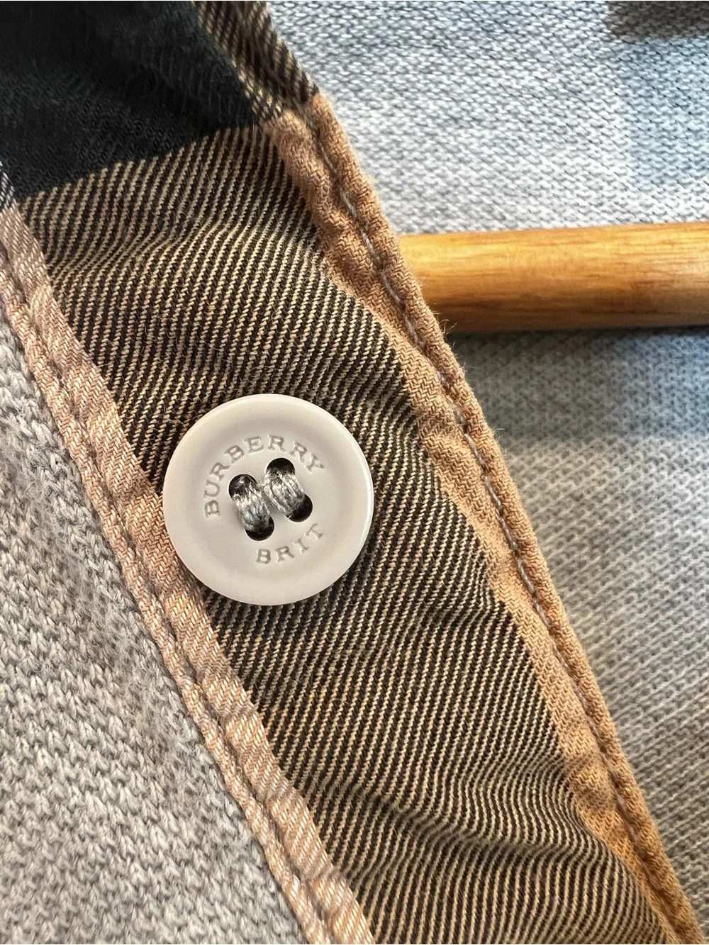 Burberry Brit Gray Polo with Burgundy Embroidered Logo